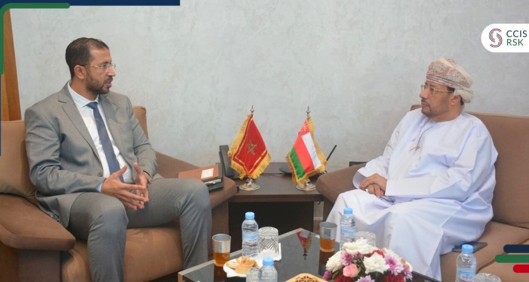 رئيس غرفة التجارة و الصناعة و الخدمات لجهة الرباط سلا القنيطرة يستقبل سفير سلطنة عُمان المعتمد لدى المملكة المغربية  في إطار زيارة مجاملة.